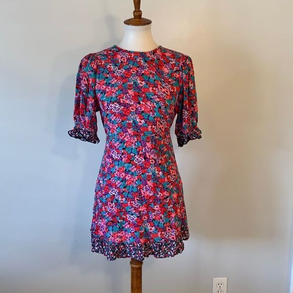[RIXO] Colorful Floral Pattern Dress - Size 6 - Picture 1 of 8